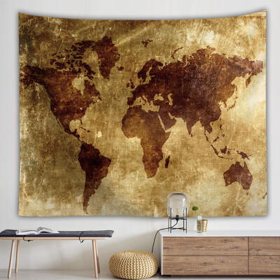 

Gobestart Vintage World Map Wall Tapestries Hanging Hippie Tapestry Bedspread Yoga Mat New