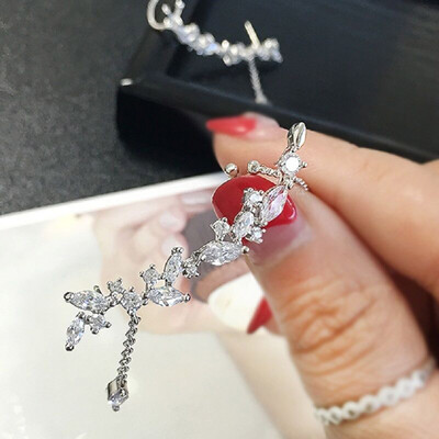 

Micro-crystal Female Asymmetrical Temperament Charm Earrings Jewelry