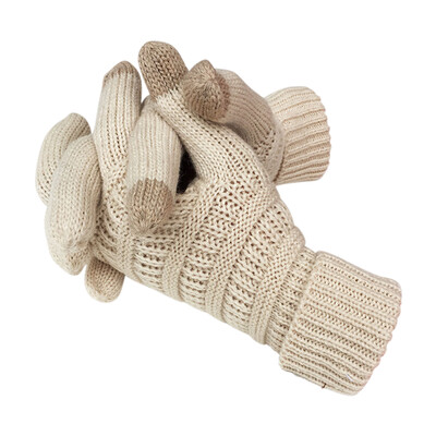 

Winter Warm Soft Knitted Fullfinger CC Gloves Anti-Slip Touch Screen Smart Cellphone Finger Tips Mittens Thermal Glove