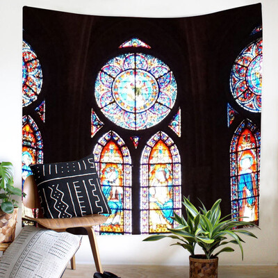 

Gobestart Colorful Print Tapestry Art Room Notre Dame Wall Hanging Tapestry Art Nature