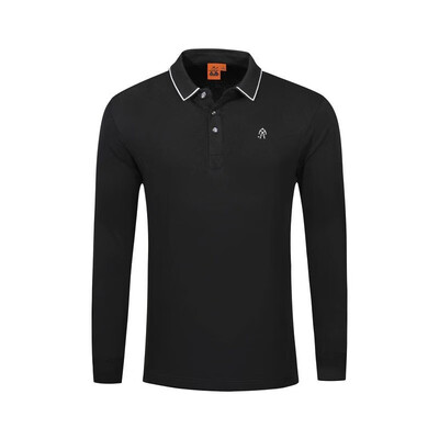 

XIONG SHOUWEN Mens Golf Long Sleeve Sports T-shirt Mercerized Cotton Lapel Polo Shirt Customized 19136