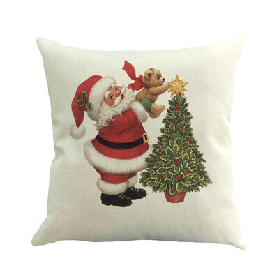 

〖Follure〗Christmas Cotton Linen Sofa Car Home Waist Cushion Cover Throw Pillow Case