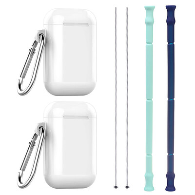 

2PCS Portable Collapsible Straws Food Grade Silicone Drinking Straw with Storage Case Cleaning Brush for Traveling Hotel Party Hou