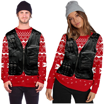

Toponeto Mens Christmas Fun Ugly 3D Print Long Sleeve Hoodie Coat Sport Casual Jacket