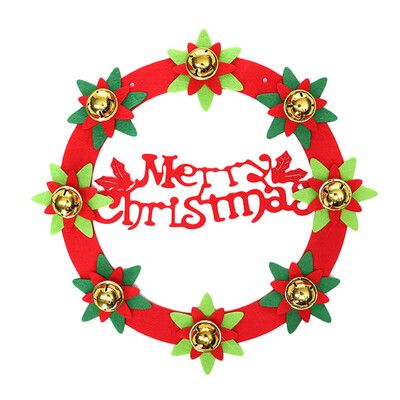 

Tailored Merry Christmas Wreath Door Wall Hanging Bell Ornament Xmas Party Decor