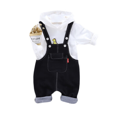 

Autumn Baby Boy Girl Outfits Long Sleeve Cartoon Hoodie SweatshirtStrap Trousers Casual Sets
