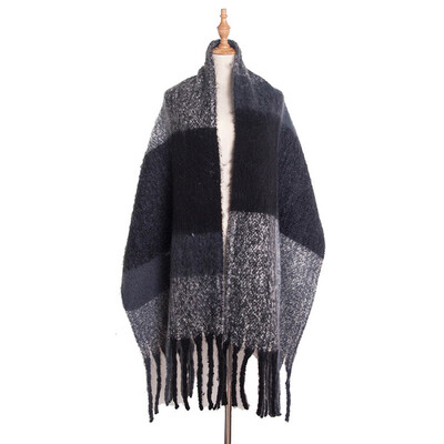 

Gobestart Womens Shawl Wrap Warm Scarf Cozy OblongPlaid BlanketStripe Light Infinity