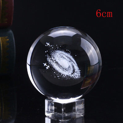 

Toponeto 3D Solar System crystal ball Engraved Solar System Miniature Planets Model