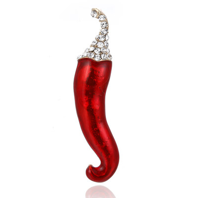 

Vivid Pepper Brooch Chili Vegetables Brooches For Women Girls Suit Dress Accessories Gold Color Pins