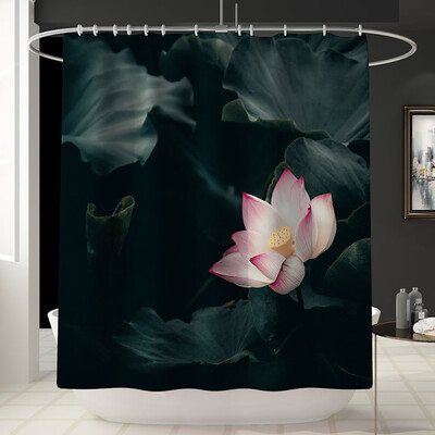 

Gobestart Creative Flower Shower Curtain Floor Mat Four-piece Bathroom Mat Set