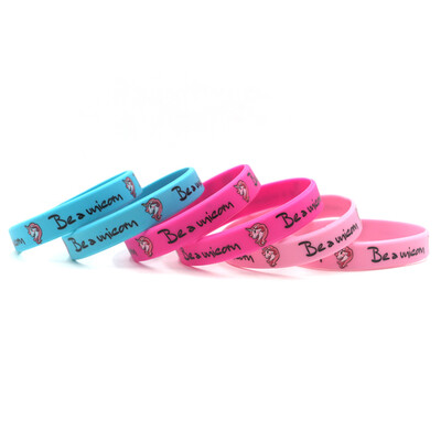 

Random Color Cartoon Cute Be A Unicorn Silicone Bracelets Bangles For Kids Girls Party Gifts