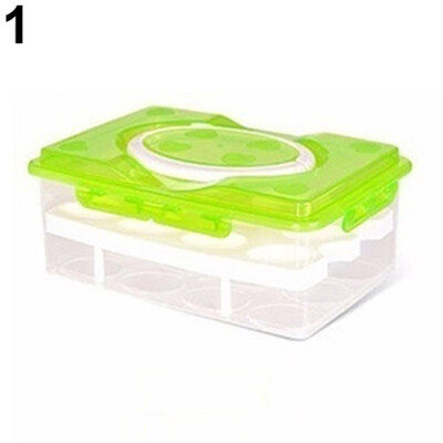

Double Layer Refrigerator 24 Eggs Holder Airtight Storage Container Plastic Box