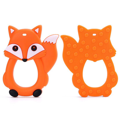 

Siaonvr Cartoon Foxes Infant Baby Teether Silicone Pacifier Soother Teething Toy Pendant