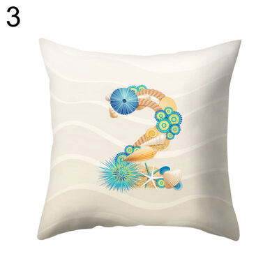 

Shell Starfish Letter Square Throw Pillow Case Cushion Cover Bedding Articles