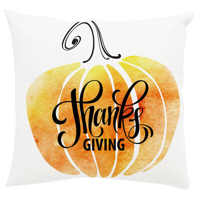 

Gobestart Happy Thanksgiving Soft Short Plush Pillow Cover Pillowcases Decorative 45x45cm