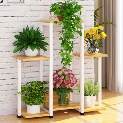 

ANERYA flower stand European wrought iron shelf multi-layer floor shelf balcony flower pot rack living room interior ladder