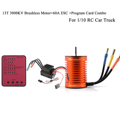 

Tailored 13T 3000KV Brushless Motor60A ESC Program Card Combo For 110 RC Car Truck