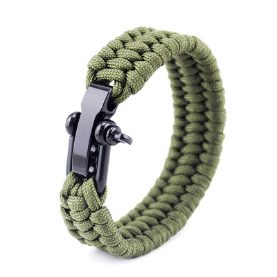 

Survival Rope Bracelet Outdoor Camping Hiking Steel Shackle Buckle Wristband