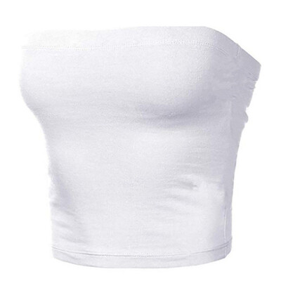 

Sexy Casual Strapless Tank Top Women Bustier Tube Crop Top Stretch Vest Bralette Solid Slim Pullover Corset Tops T-shirt Clothes