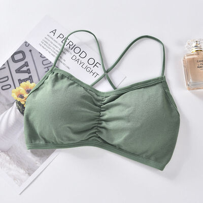 

Seamless Women Bras Solid Color Cross Beauty Back Bottom Wrapped Chest Sexy Tube Top Wire Free Anti-light Girl Underwear