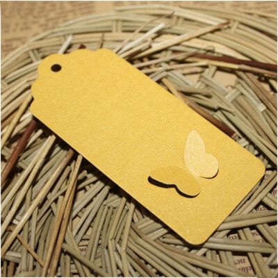 

100Pcs New DIY Kraft Paper Tags White Brown Rectangle Heart Label Luggage Wedding Note Blank Price Hang Tag Kraft Gift
