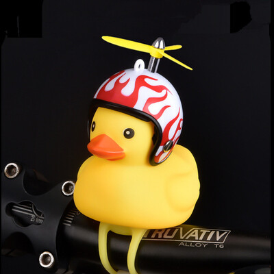 

1PC Cartoon Silica Little Duck Shape Bicycle Bells Shining Mountain Bike Handlebar Duck Bell Yellow Rotary Paddle Helmet Light Z
