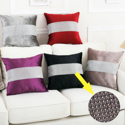 

NEW 18x18"Luxury Diamond Decorative Flannel Pillow Case Cushion Cover Pillowcase