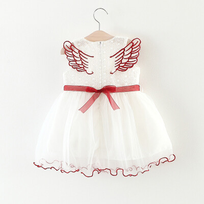 

Kids Baby Girls Invisible Wings Mesh Dress Princess Summer Sleeveless Mini Tutu Dress Baby Girls Dress