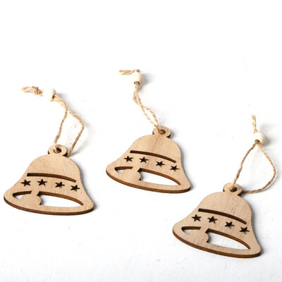 

3Pcs Christmas Hanging Wooden Ornaments Laser Cutting Wood Slice Gift Tag Pendants For Holiday Season Festival Arbol De Navidad