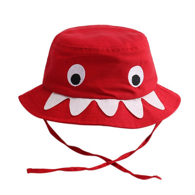 

Summer Kids Boys Girls Cap Cartoon Shark Pattern Bucket Hats Caps Reversible Sun Headwear Sun Headwear Fashion Beach Cap
