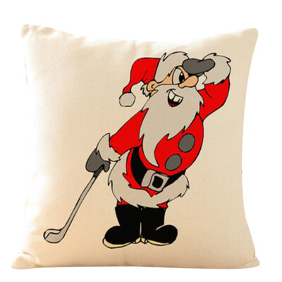 

Tailored Modern Simple Creative Cartoon Santa Claus Printed Cotton Linen Pillowcase