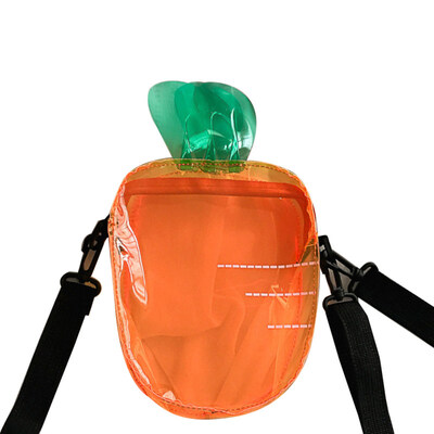 

Lovely Carrot Shape Women Transparent PVC Crossbody Shoulder Bag Small Pouch