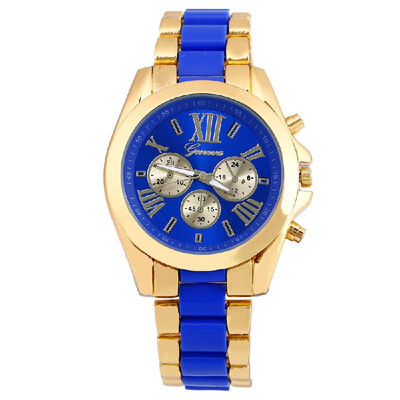 

Luxury Business Two Tone Unisex Watch Vintage Retro Alloy Wristwatch for Men Women with Three Sub-dials Stainless Steel Strap Band