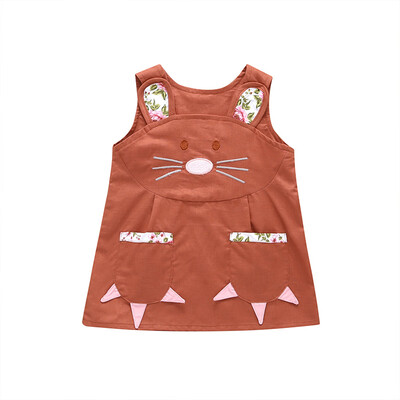 

Summer Casual Baby Girls Cartoon Animal Pattern Strap Dress Cotton Kids Toddler Sleeveless Sundress