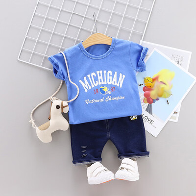 

Summer Baby Kid Boy Letter TopsPants 2Pcs Clothes Sets Kids Baby Boys Outfits 2pcs Fashion Boys Clothes 2Pcs Set
