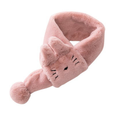 

Pompom Winter Baby Scarf Bibs Rabbit Fur Neck Collar Kids Girls Solid Thick Warm Scarves