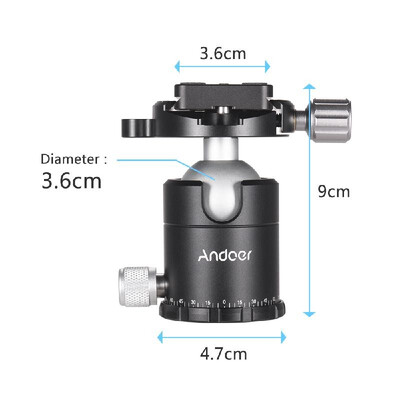 

Andoer X-36S Photographic Ball Head Ballhead Tripod Head Monopod Head Aluminium Alloy with Quick Release Plate for Sony Nikon Cano
