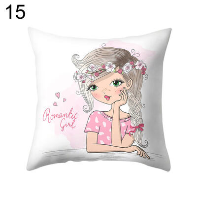 

Adorable Cute Girl Letter Throw Pillow Case Cushion Cover Sofa Bed Car Decor