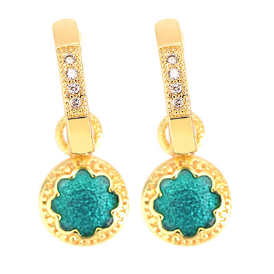 

Gold Color Heart Shape Stud Earrings With Clear Crystal Stone Fashion Women Jewelry Love Gift