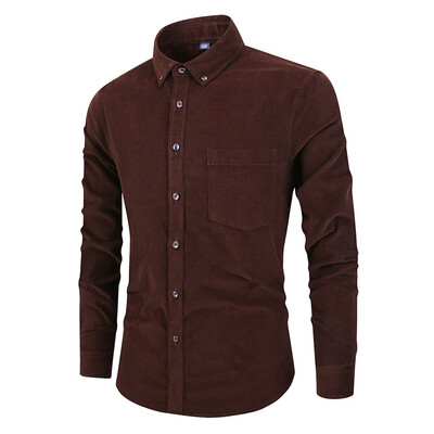

Tailored Mens Winter Long Sleeve Button Turndown Collar Casual Top Blouse Shirts
