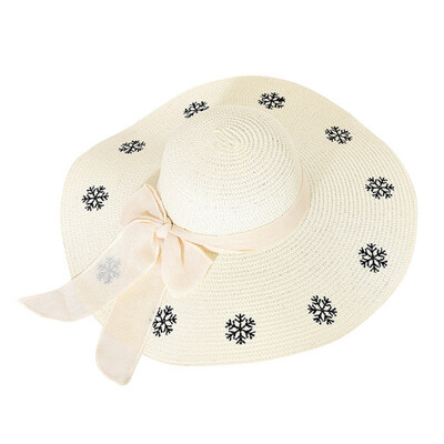 

Women Fashion Concise Casual Sunscreen Wide Brim All-match Bow-knot Printed Sun Hat