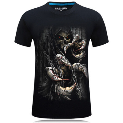 

Cotton T Shirt Men 3d Print Short Sleeve Tops Tees 2019 Korea Style O-Neck Shirts for Men&Women