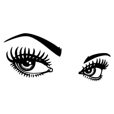 

Beauty Ladys Eye Lash Open Eyes Wall Stickers Girls Bedroom Art Vinyl Decals