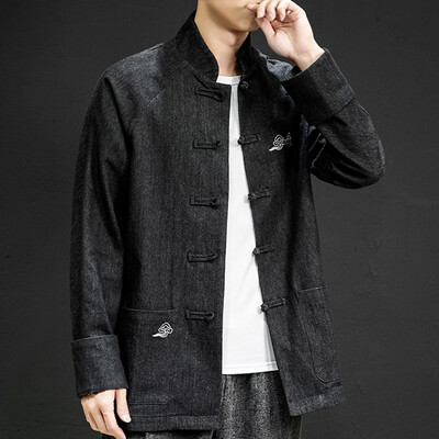 

Toponeto Mens New Winter Style Retro Pure Color Coat Comfortable Large-Size Blouse