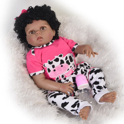 

Lifelike Reborn Girl Babies Dolls 23 Inch Full Silicone Vinyl Handmade Newborn Doll Toy With Real Human Hair Kids Birthday Gift