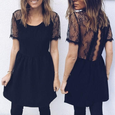 

Fashion Womens Lace Floral Prom Evening Party Bridesmaid Wedding Mini Dress
