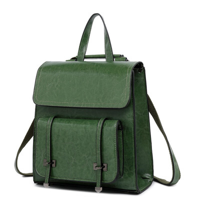 

LKX Fashion Genuine Leather Women Backpacks For Girls Shoulders Backpack Woman Small Teenage Bagpack Mini Female Bag