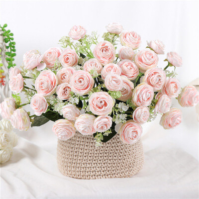 

Camellia Rose Flower Living Room Decoration Simulation Fake Flower Festive Party Supplies Artificial Decorations