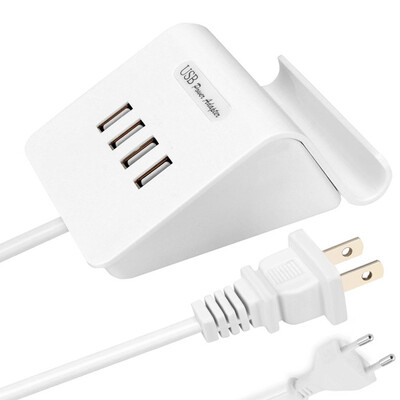 

4 Port USB Charger Desktop Charger with Cell Phone Stand Function Support Apple Android Mobile
