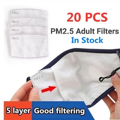 

New 5 Layers Filter Face Mask PM25 N95 Face Mask Filter Activated Carbon Breathing Filters Adult